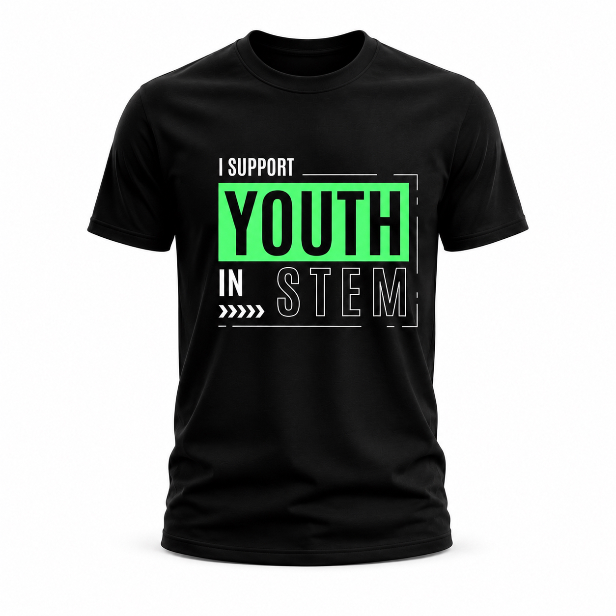 I Support Youth in STEM (Black/Green)